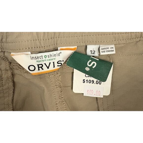 Orvis Women’s Khaki Outsmart Wander Pant Insect Shield Repellent Size 12 Outdoor - Picture 3 of 6